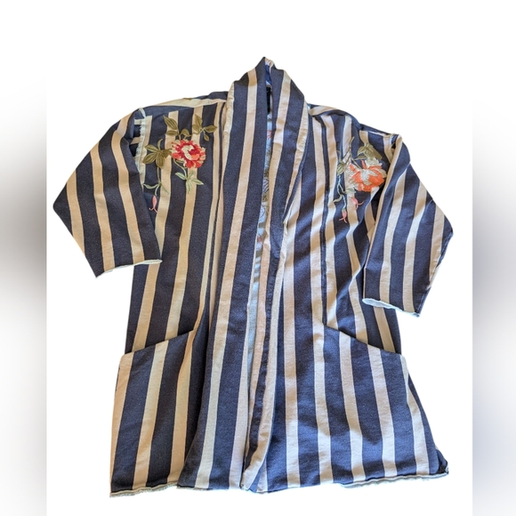 Anthropologie Aratta Silent Journey Crafted Embroidered Oversized Jacket Stripes - Picture 7 of 16